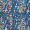Teal Blue Blended Cotton Kurta with Print